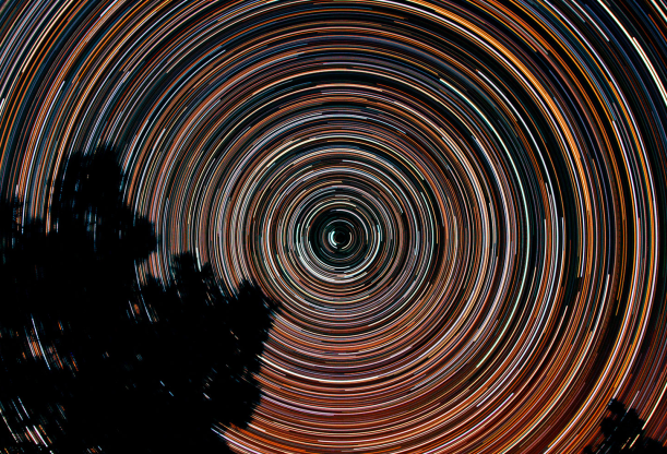 Nighttime sky spiral
